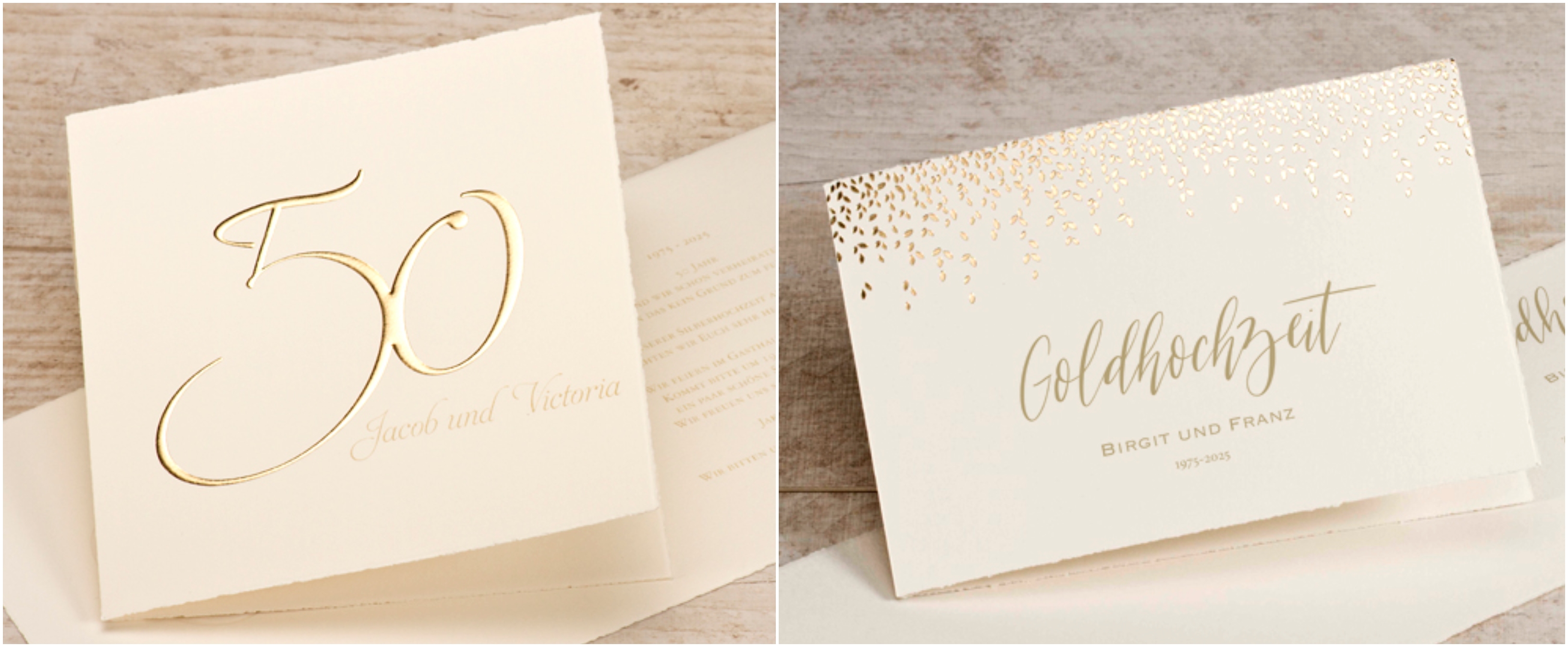 Einladungskarten goldene Hochzeit